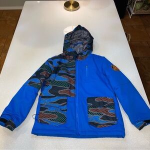 Firefly Youth Blue Orange Green And Grey Jacket